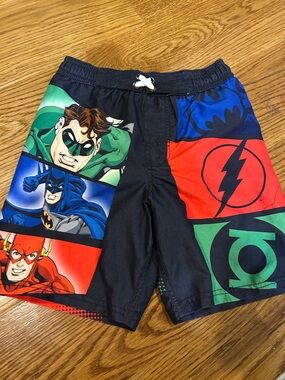 Kids' Superhero Graphic Swim Trunks - Multi Color size 6/7